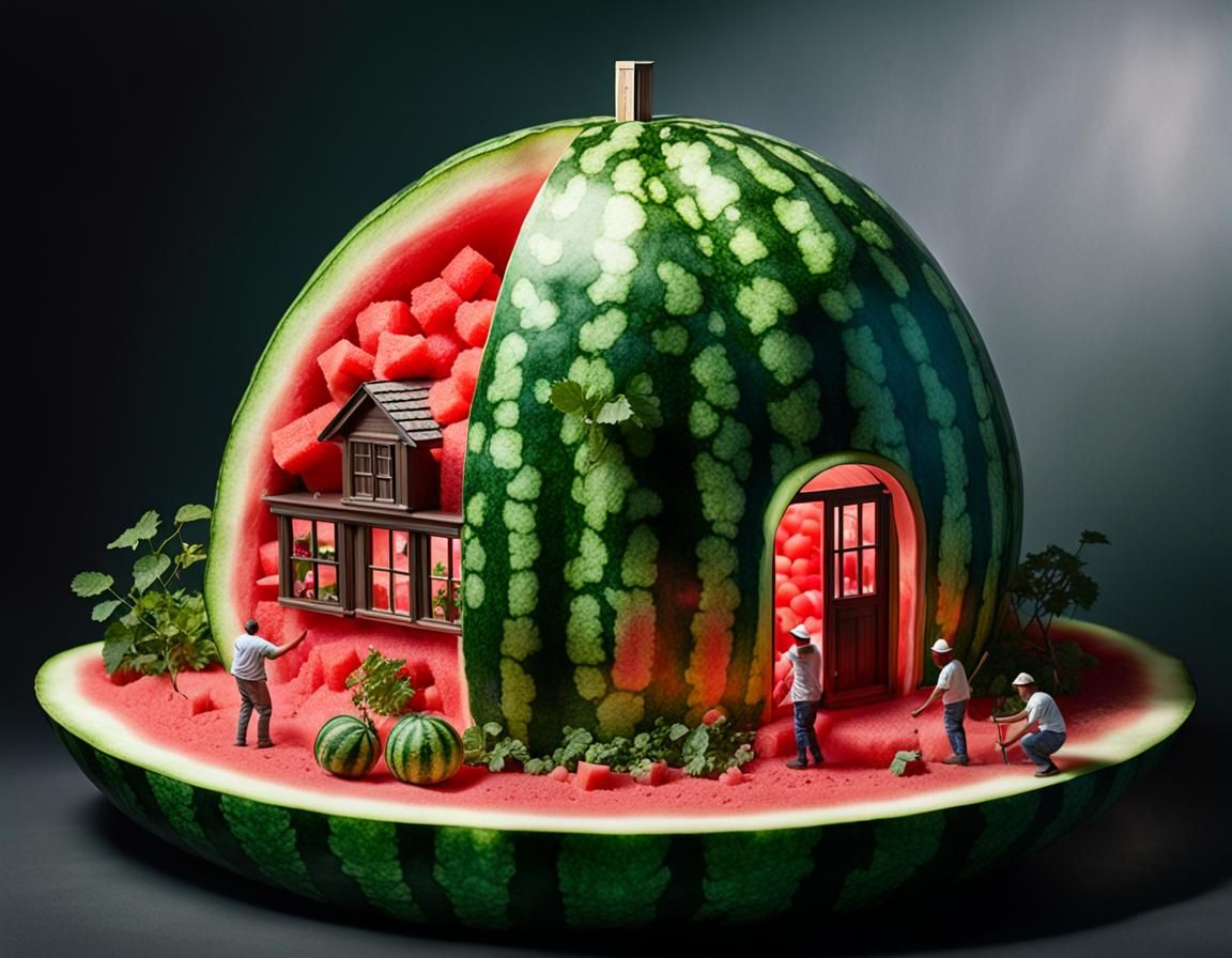 House inside a watermelon