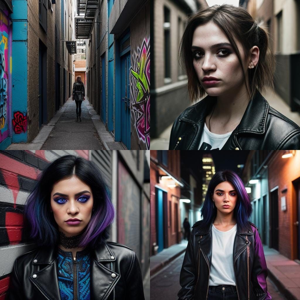 Edgy Glam: Bold Influencer Portrait in Urban Setting