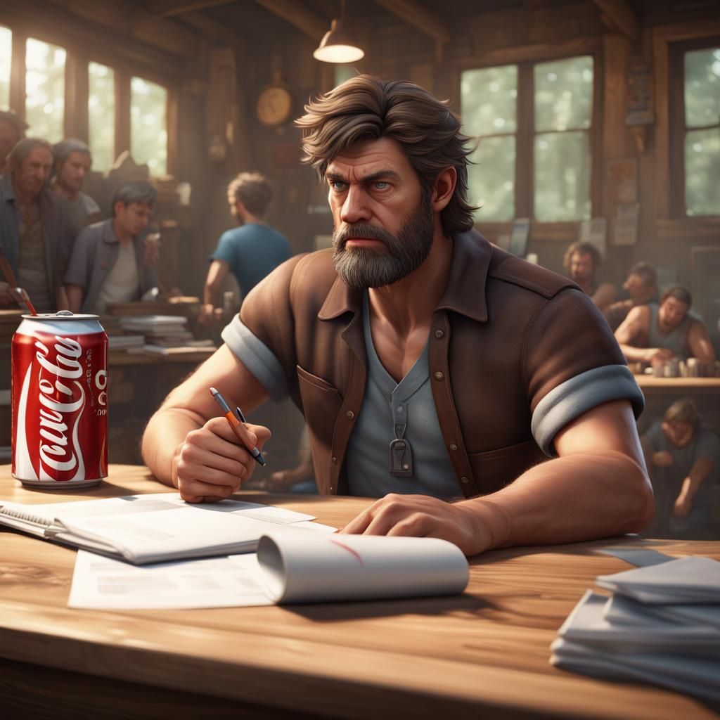 Grumpy Godly Man at Summer Camp as Matte Painting