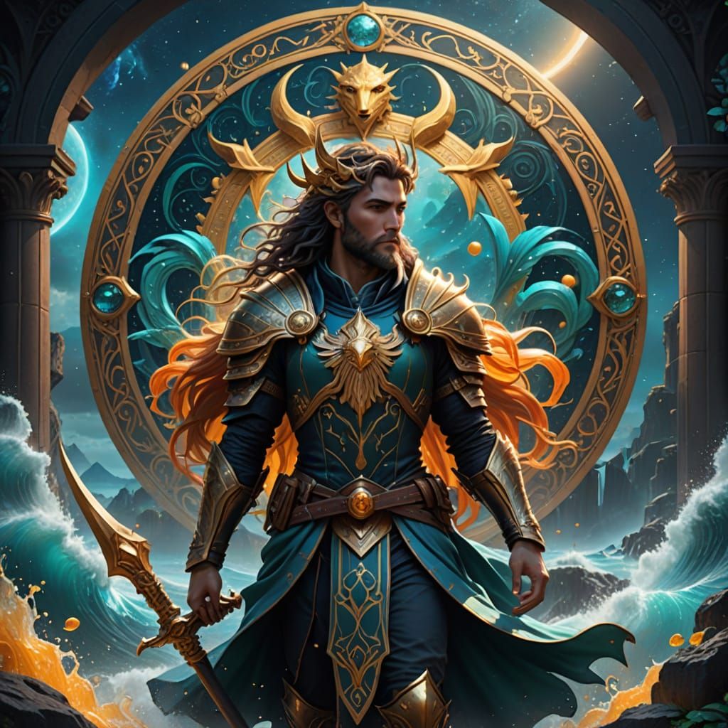 Celestial Fusion: Zodiac Symbols Entwined in Vibrant Harmony