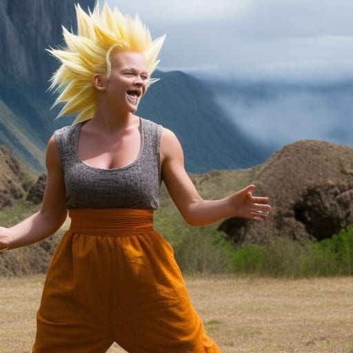 Realistic Super Saiyan Female in Live Action