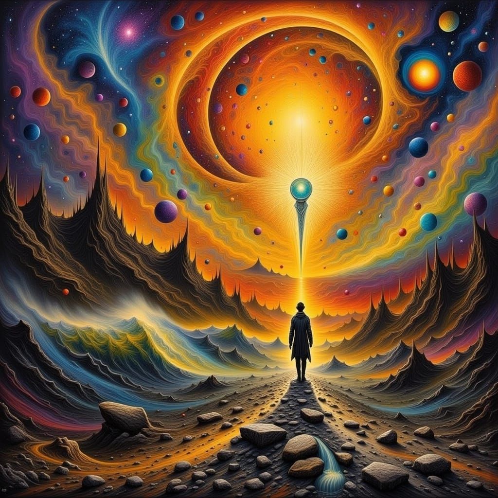 Astronaut Walking on the Sun