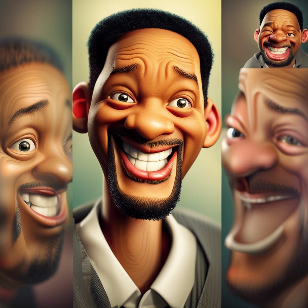 Will Smith Mugshot Grotesque Caricature Animation