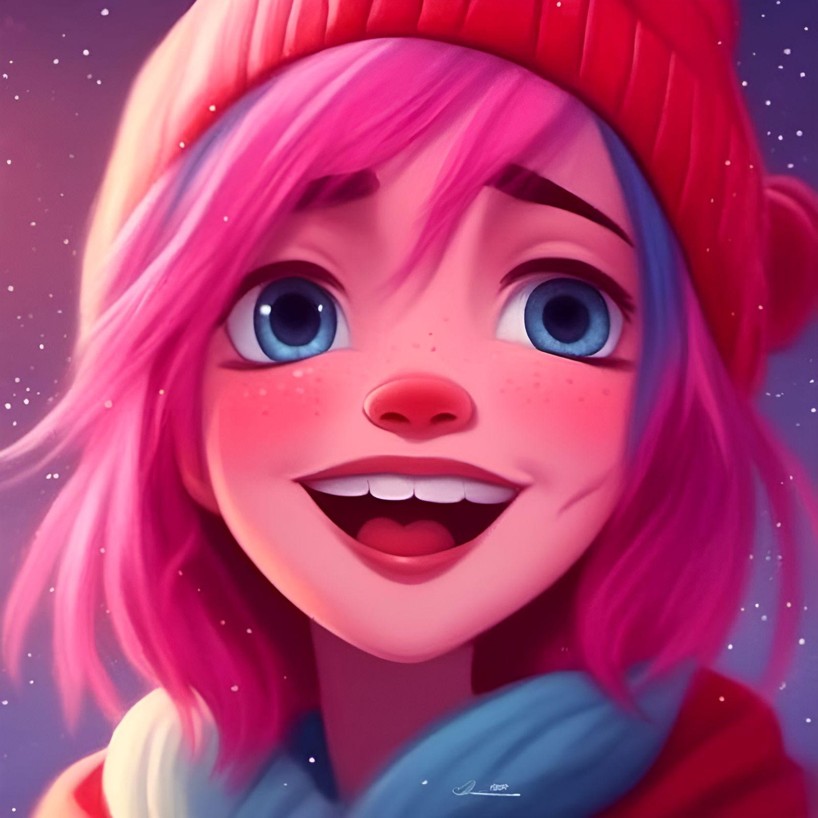 Anime Woman Whispering Secret: Caricature Art