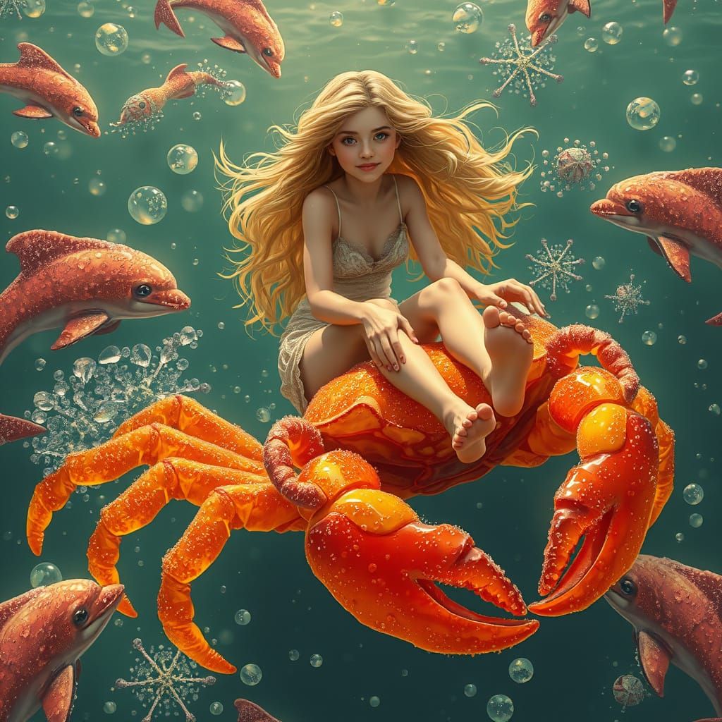 Gummy Crab Rider in a Candy Dreamscape