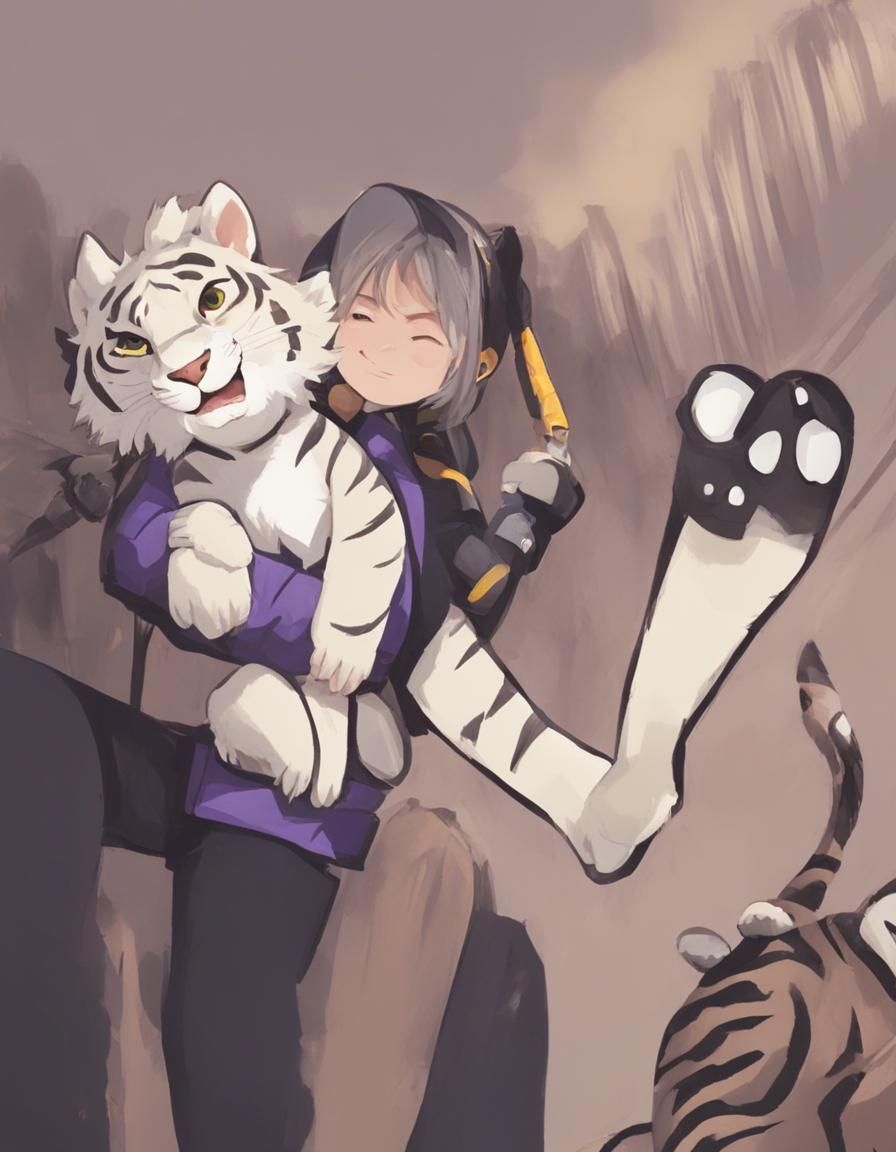 Cartoon Tiger Cub's Forest Adventure with Friends