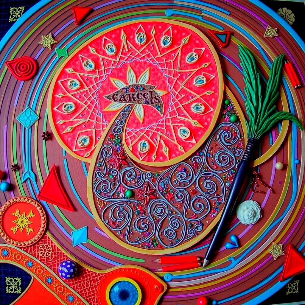 Abstract Expressionist Composition with Bold Color Palette