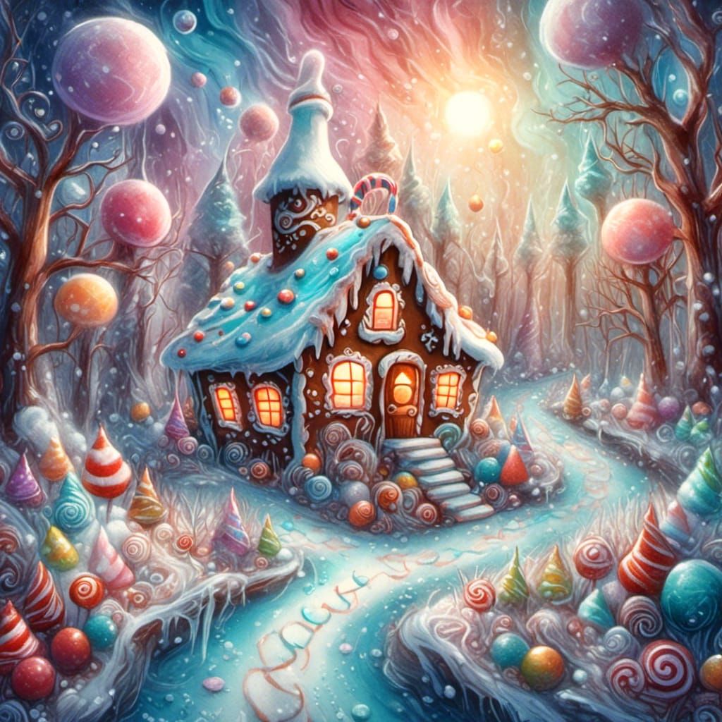 <lora:Enchanted Trees:1.0> A fantastically detailed gingerbr...