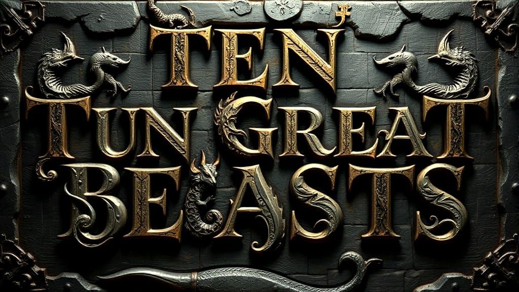 Typography of Ten Great Beasts