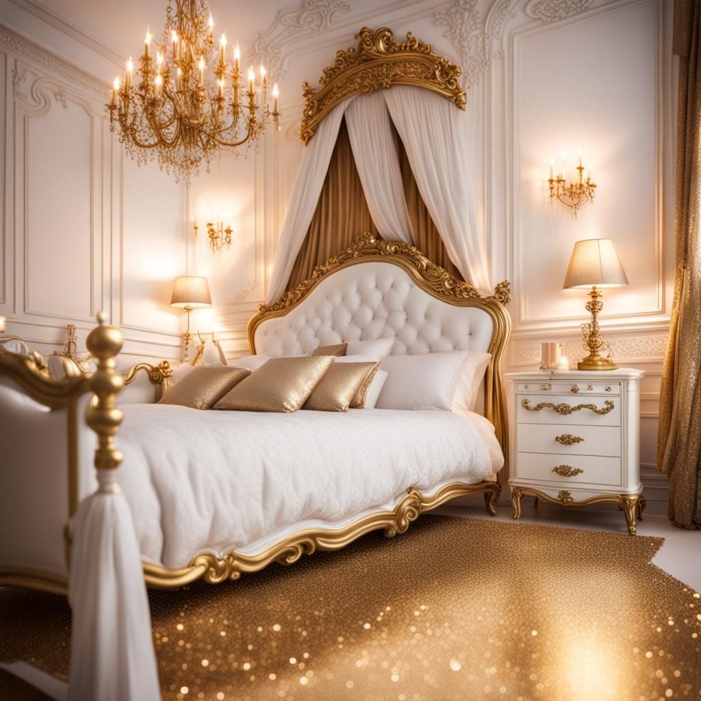 Elegant Victorian Bedroom with Glittering Details