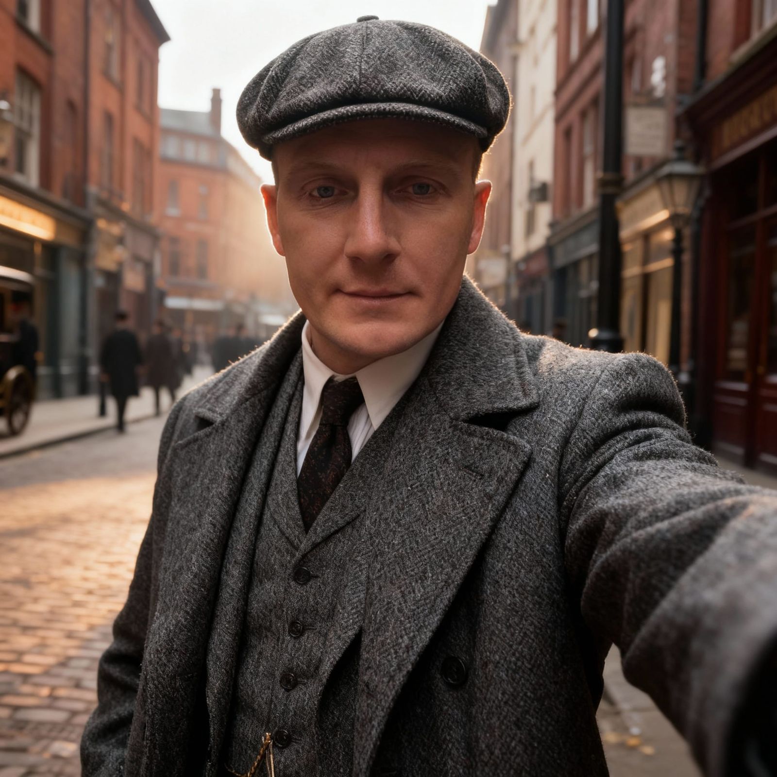 Tommy Shelby Character in 1920s Birmingham Street