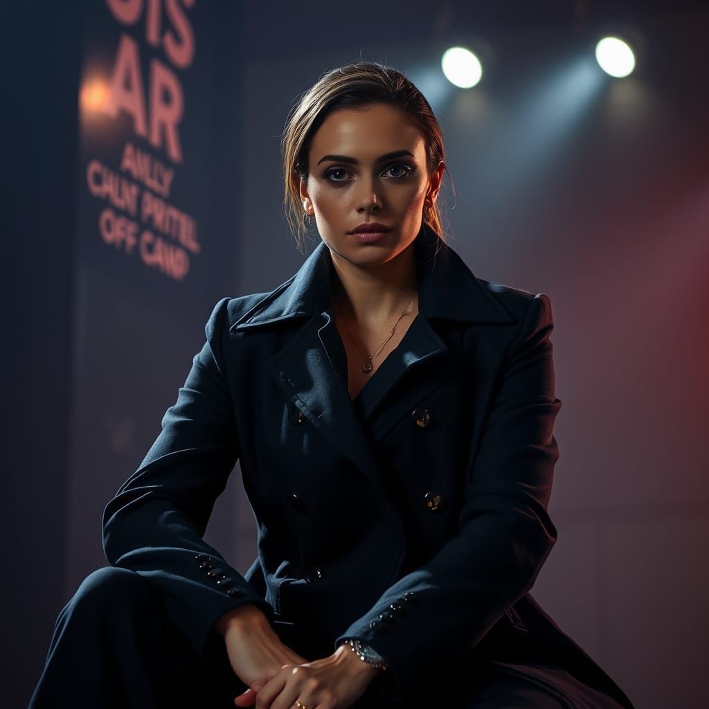 Dramatic Portrait of Confident Woman in High-Contrast Style