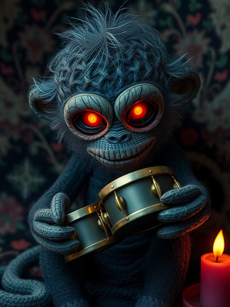 Creepy Steam-Noir Cymbal Monkey Toy