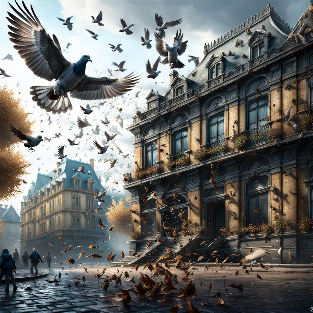 Hyperrealistic Cream-Throwing Scene in Detailed Matte Painti...