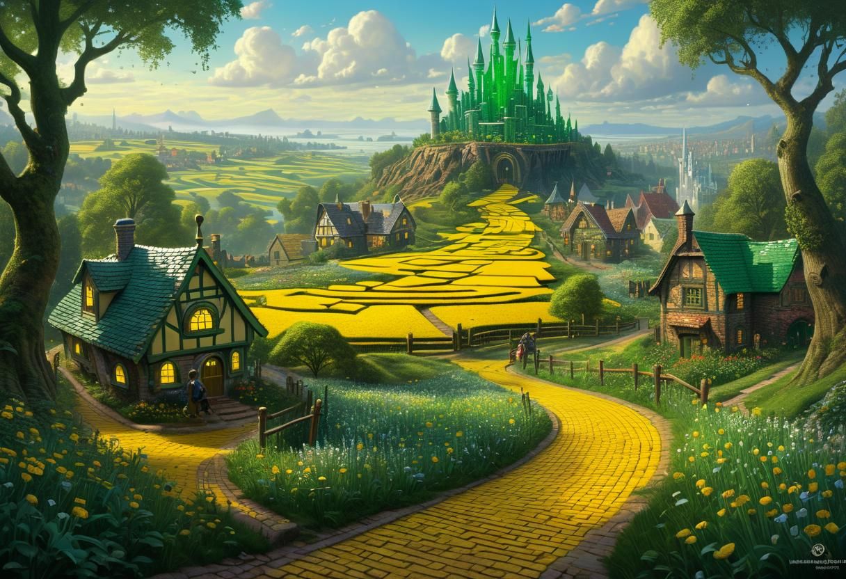 Lilliputian Yellow Brick Road to Emerald City