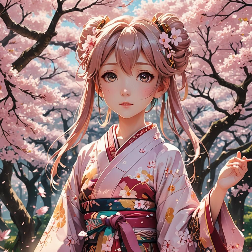 Sakura Miku in Cherry Blossom Garden: Anime Key Visual