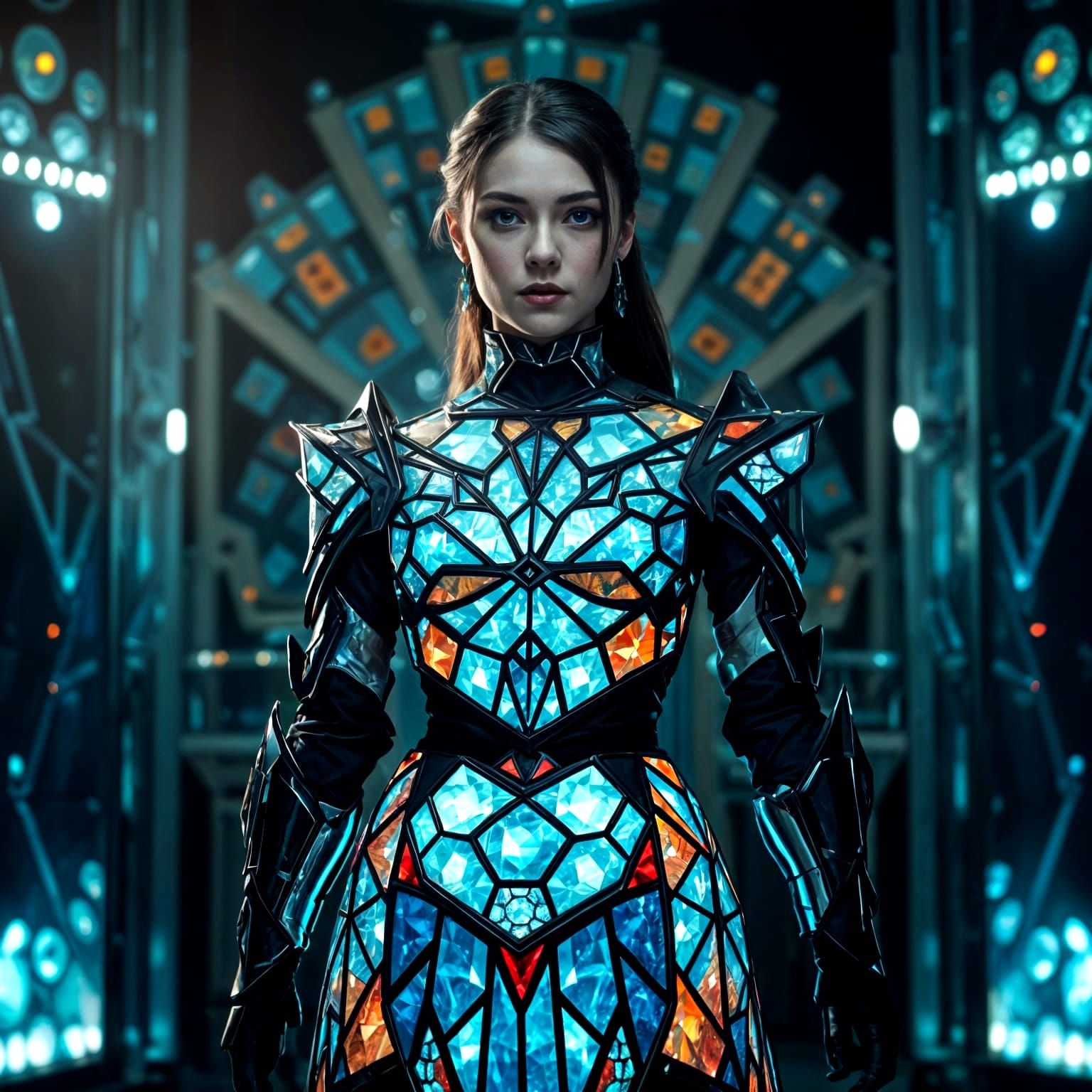 Queen Caelith Vorn: Radiant Warlord in Sci-Fi Fantasy Fusion