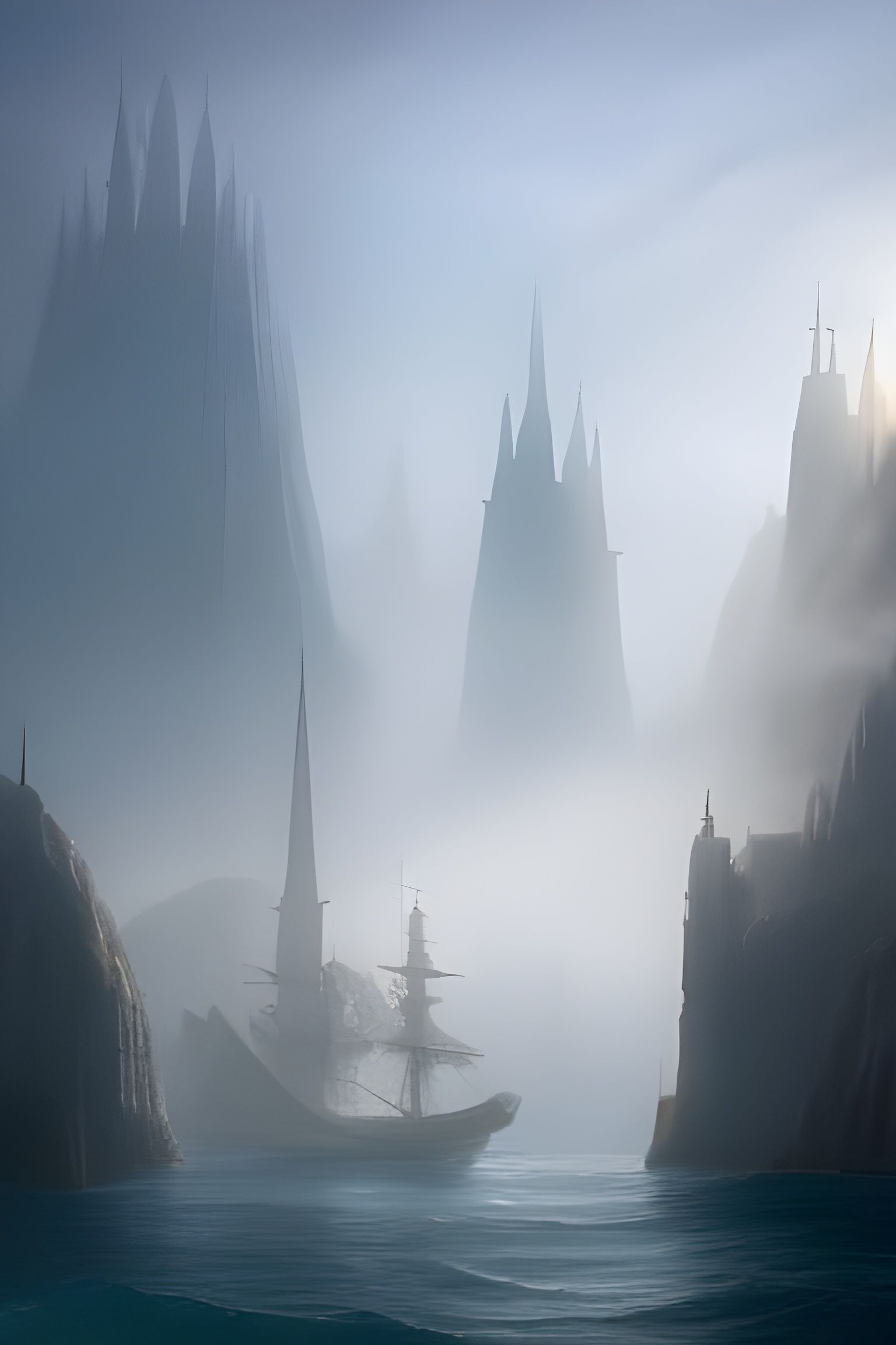 Submarine Chivalric City at Sunset in Pink Pastel