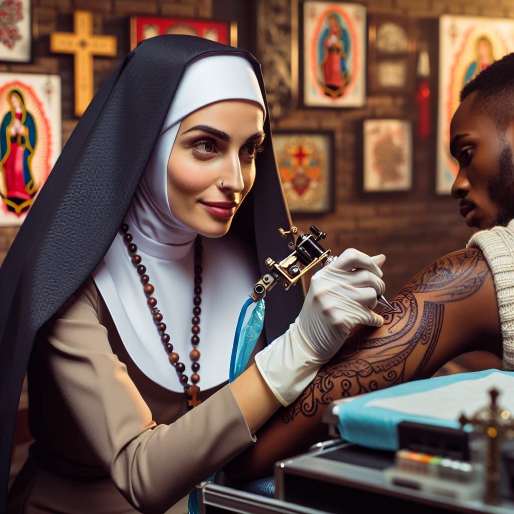 Nun Tattoo Artist: Unexpected Profession