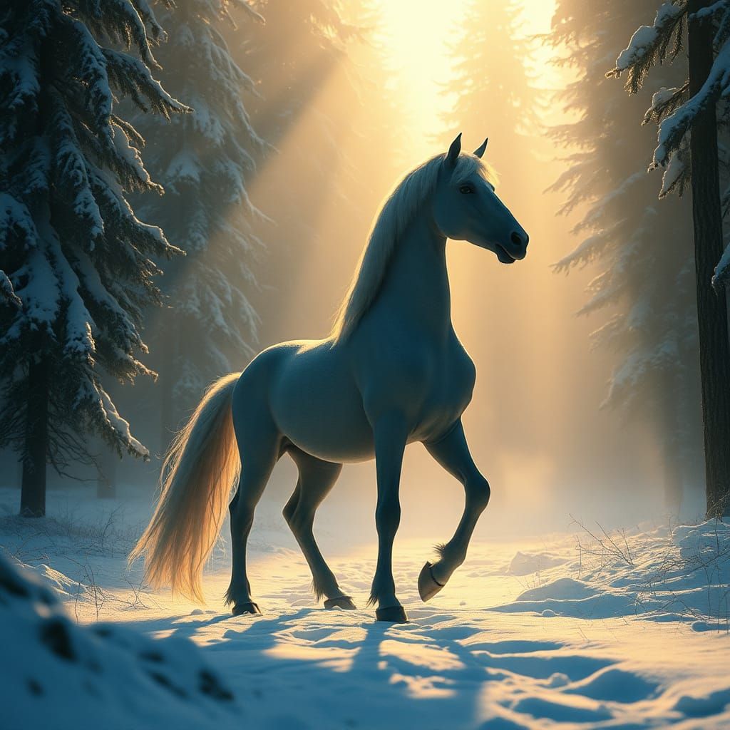 Majestic Centaur in Narnia Winter Forest