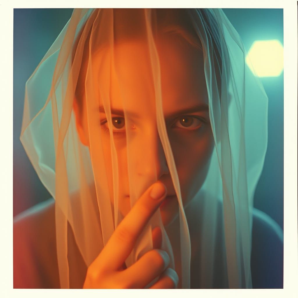 Ghostly Polaroid: Hyper-Detailed Cinematic Portrait