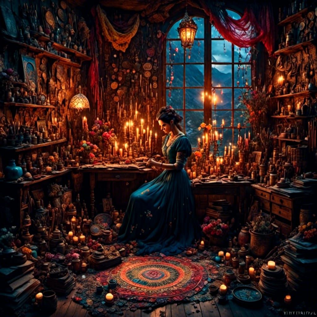 Bohemian Art Studio Overflowing with Supplies