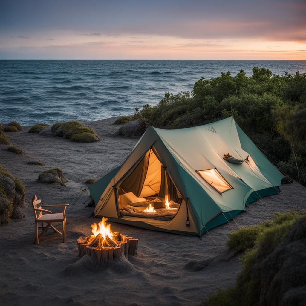 camp on top of the sea and you can see mermaid in the sea