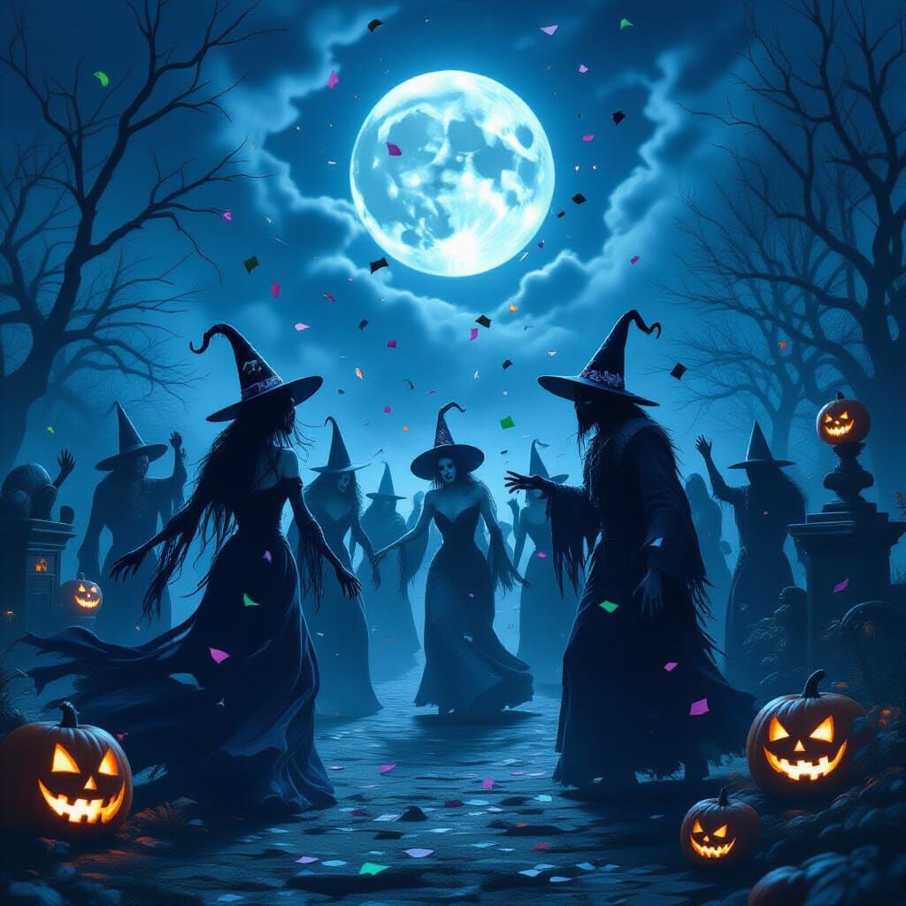 Graveyard Dance Floor: Ghostly Confetti & Undead Party