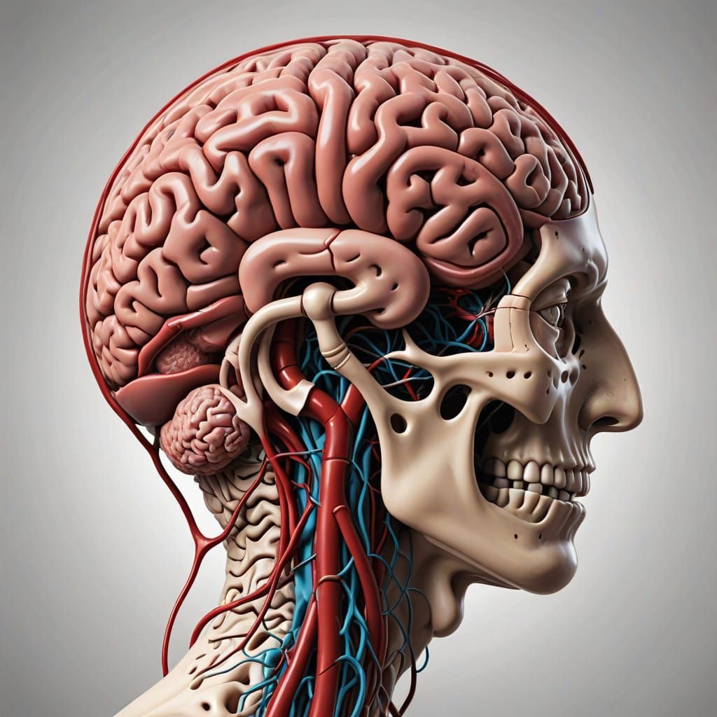 Medical Neurology Illustration in a Dark Aesthetic