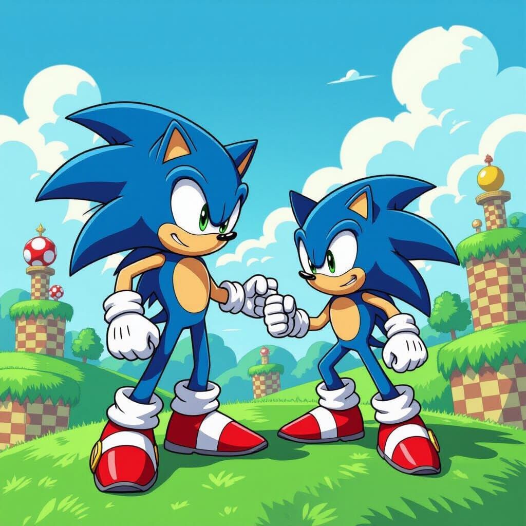 Sonic vs Nemesis in Green Hill Zone