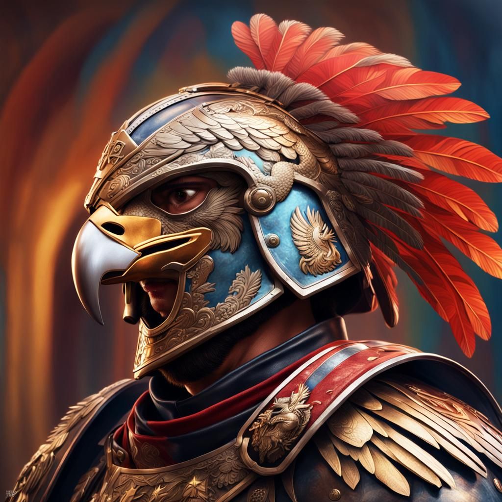 Victorious Polish Soldier in Eagle Armor: Hyper-Realistic Co...
