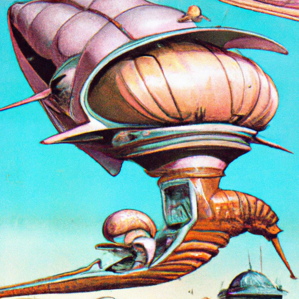 Organic Spaceship: Arthropod Gastropod Illustration