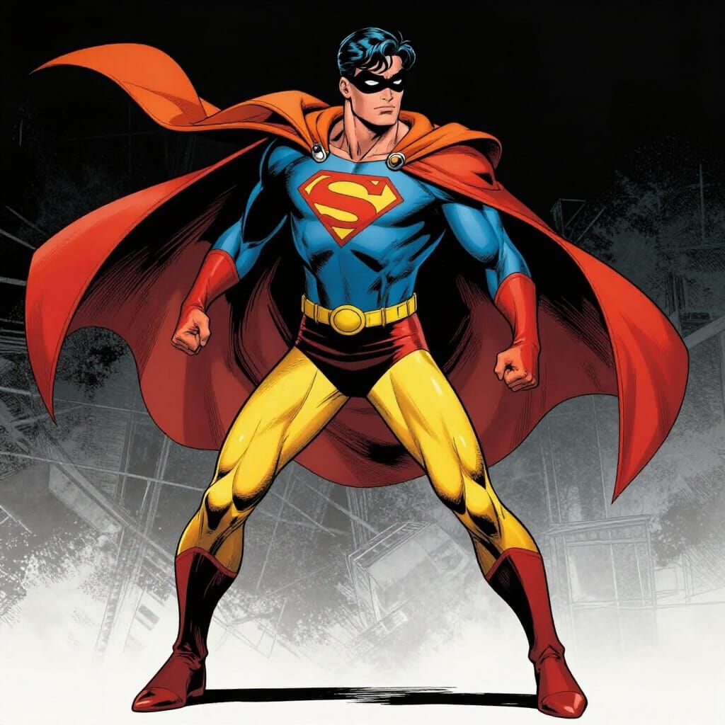 Useless Superhero in Dynamic Comic Book Art Style