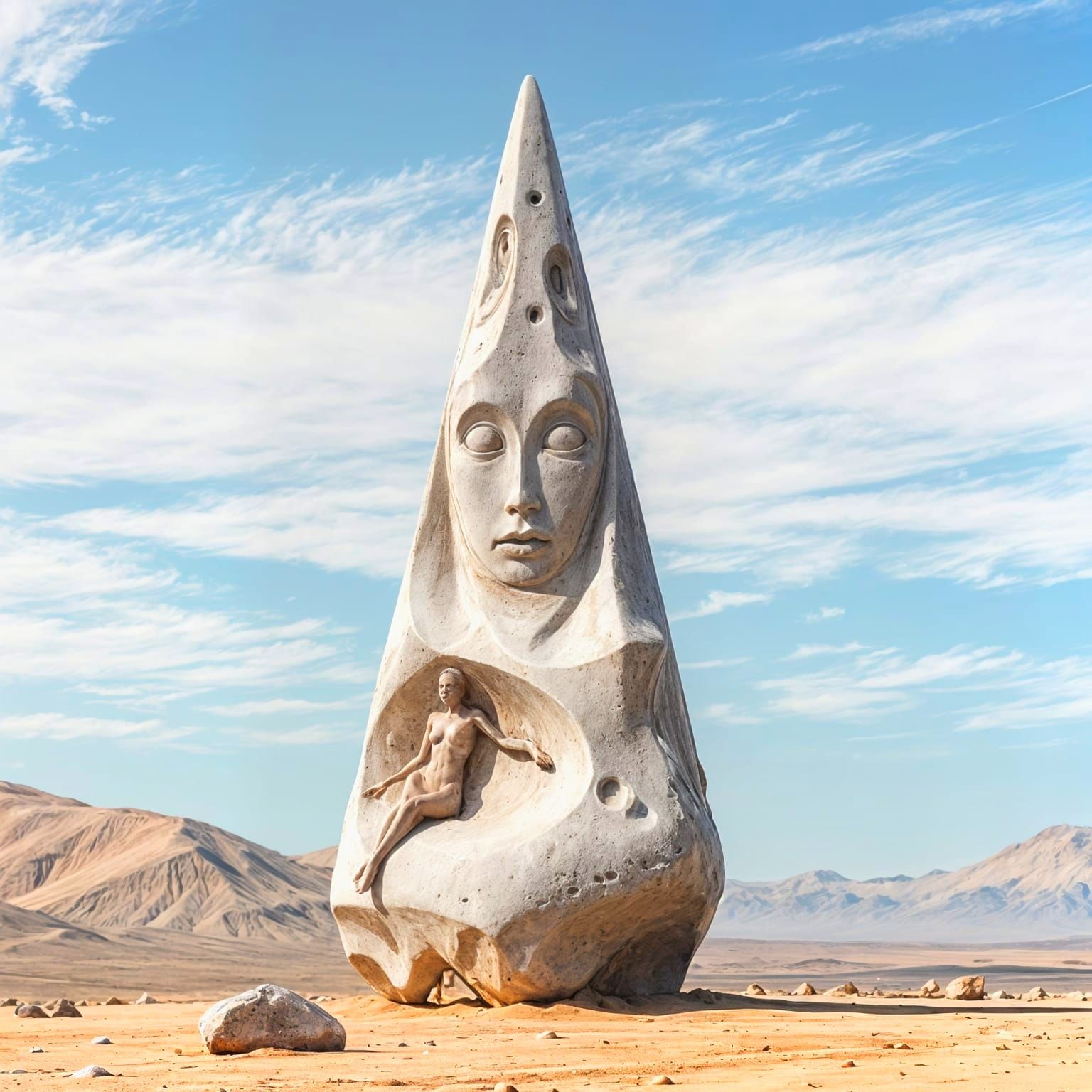 Futuristic Sculpture on Alien Planet