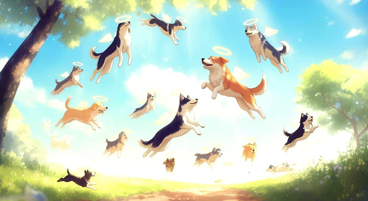 Dogs in Heaven: An Anime-Style Paradise