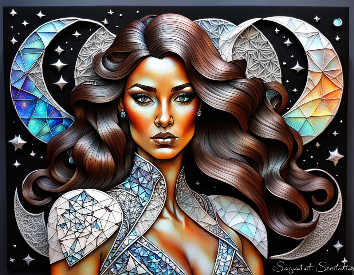 Sagittarian Birthday Celebration in Liquid Metal Style