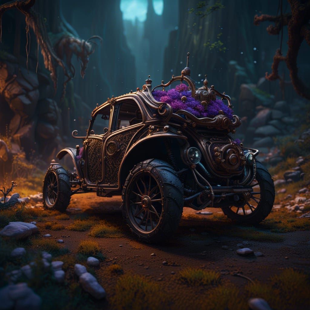 Fantastical Buggy in Detailed Matte Painting