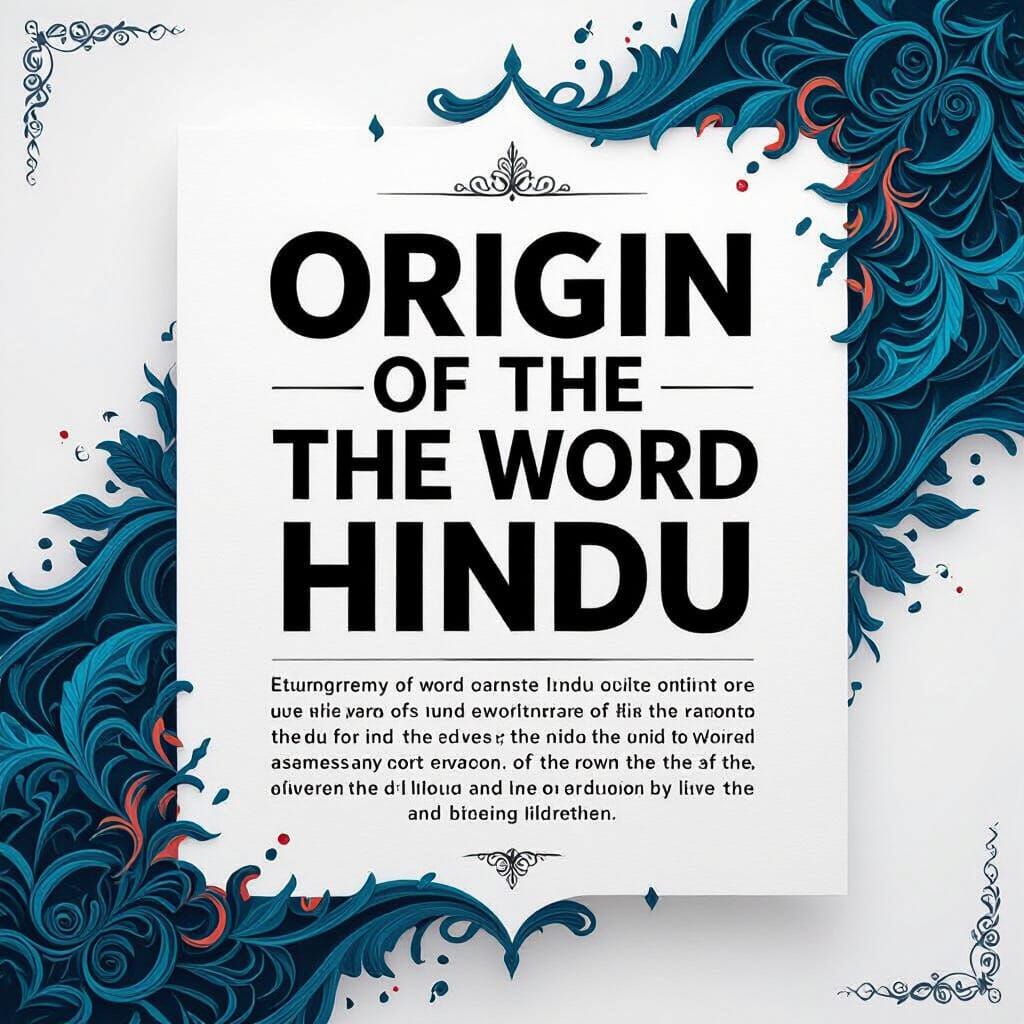 Origin of the Word Hindu: Educational Poster Design