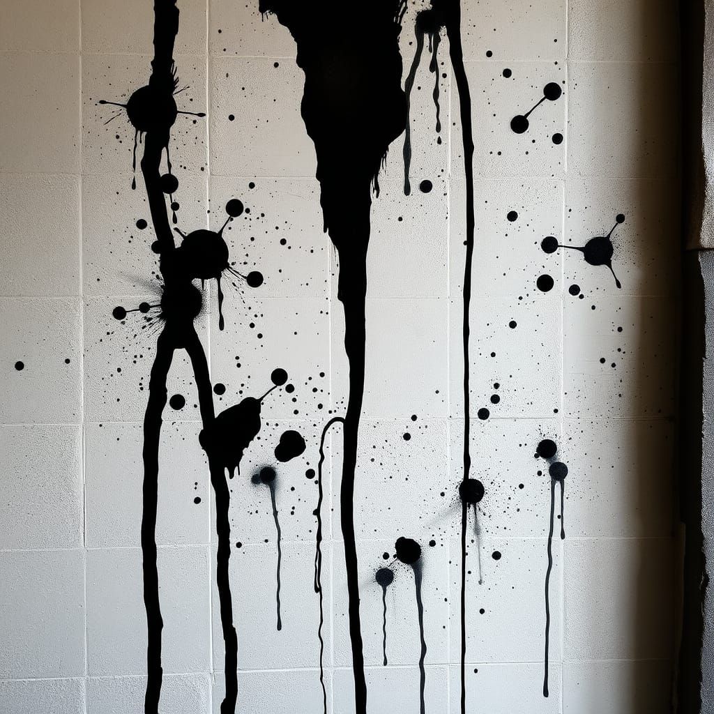 Abstract Ink Splatter Wall Design