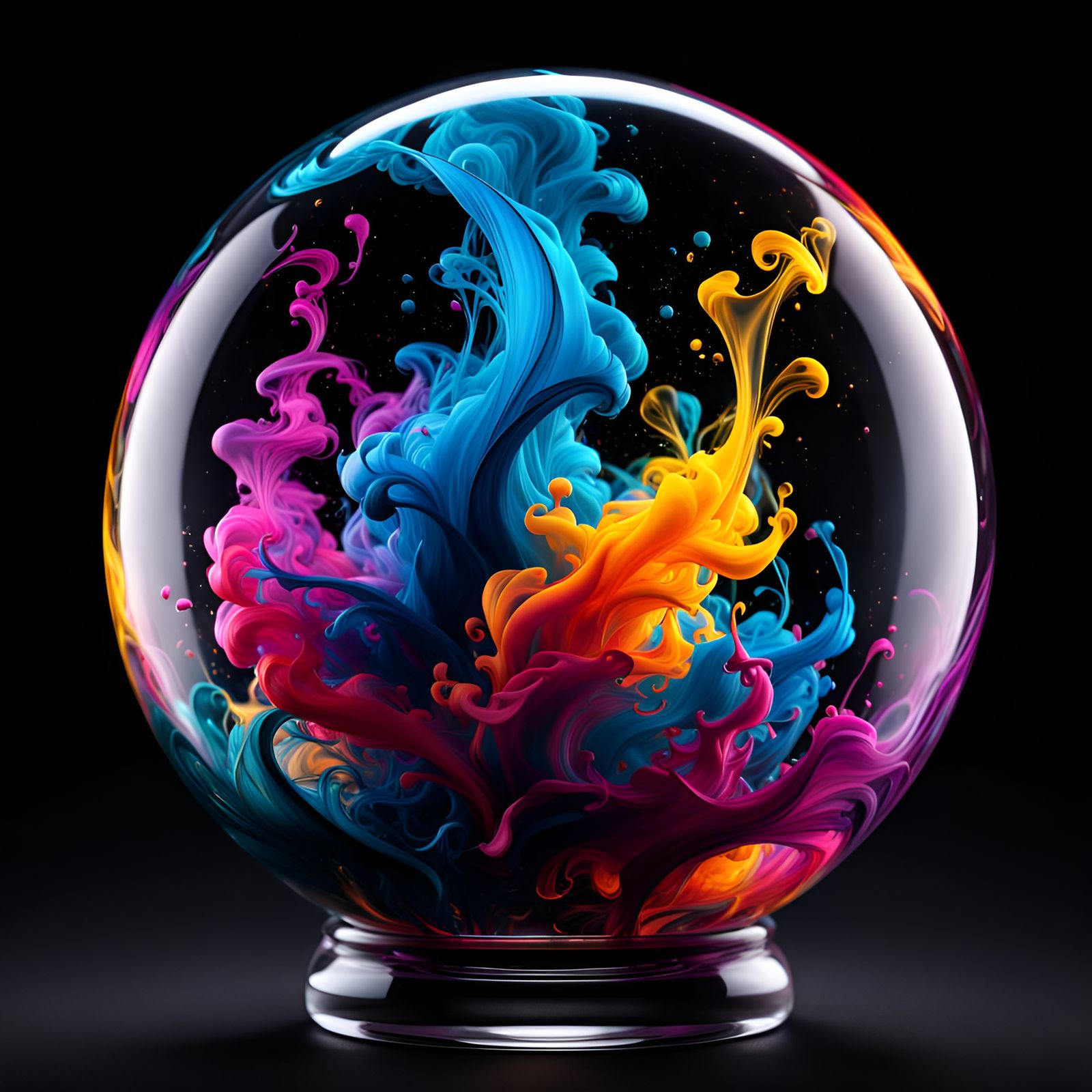 Colorful Smoke Orb: Detailed Matte Painting in 8K