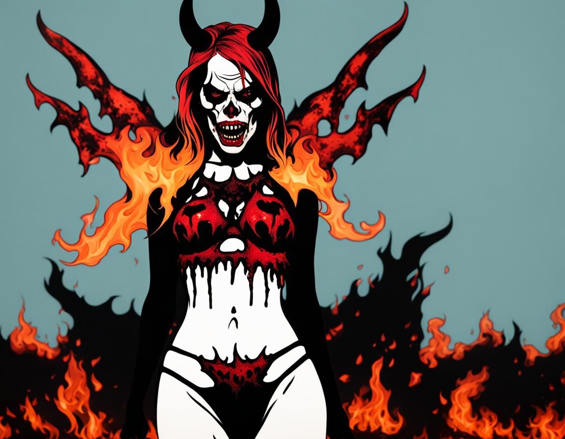 Bikini Demon Has the Devils Face XI