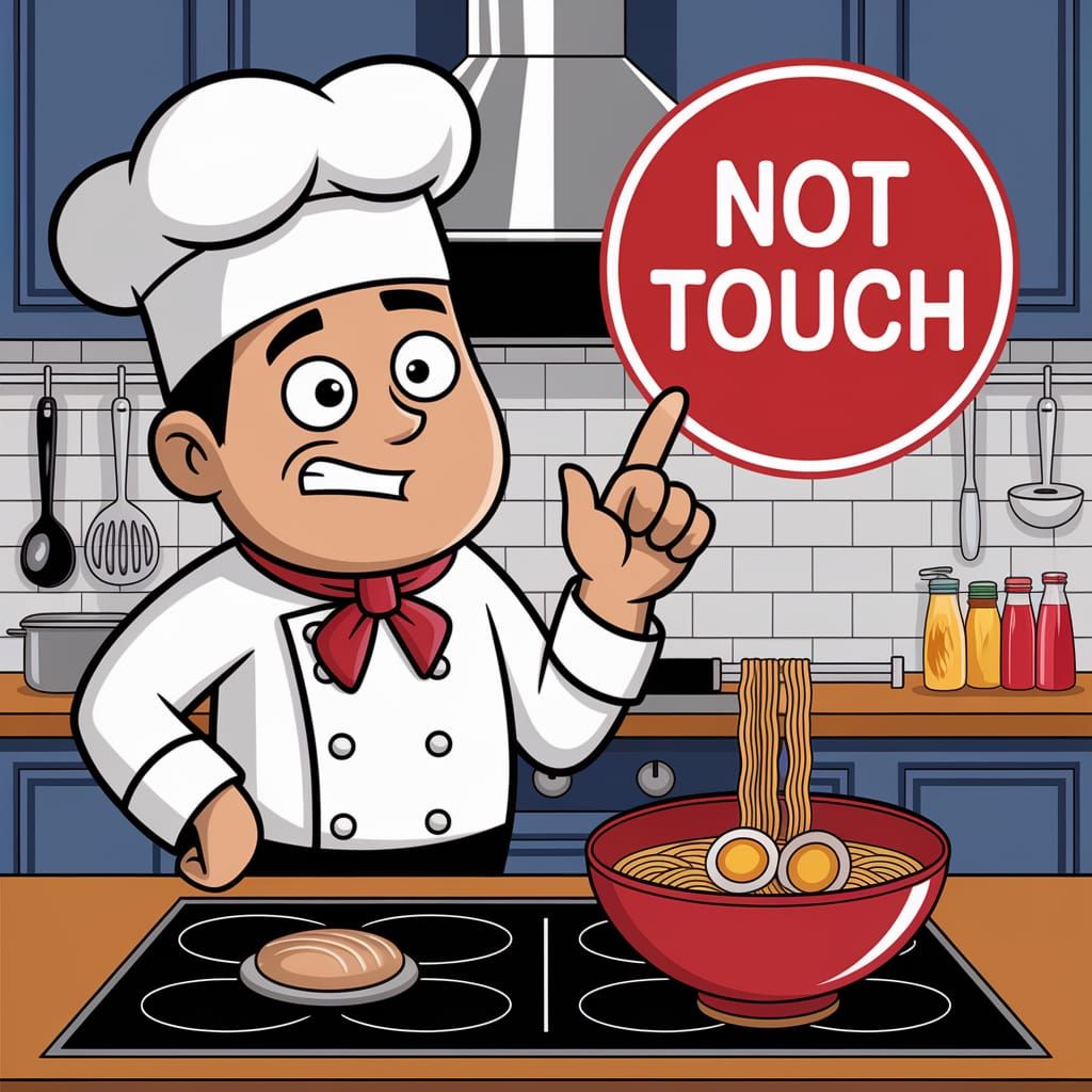 Manga Chef Hesitates Before Cooking Ramen