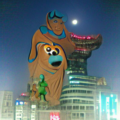 Scooby Doo and Moon Monster in Rampoo
