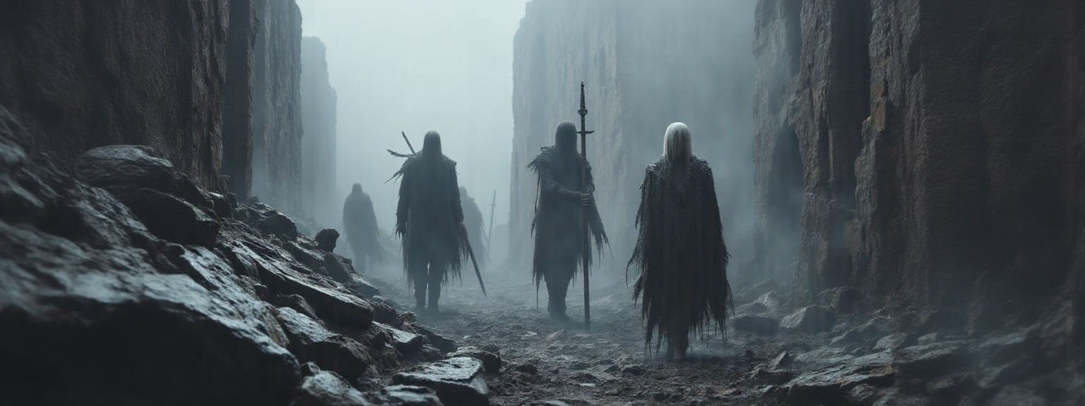 Viking Witch-Demon Warrior in Dark Oil Paint Style