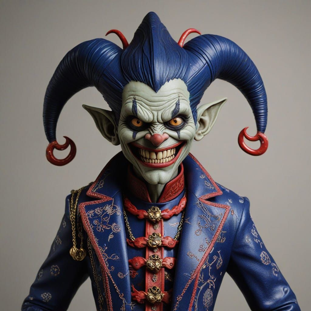 Ethereal Omega Jester in Macabre Porcelain Regalia