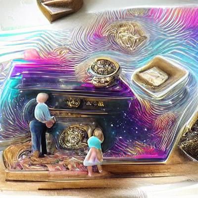 Grandfather, Granddaughter and Cosmic Jewelry Box