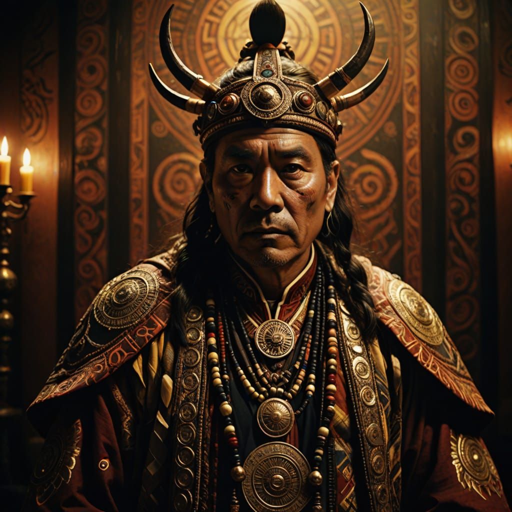 First Nations Shaman: Hyperrealistic Digital Art Portrait