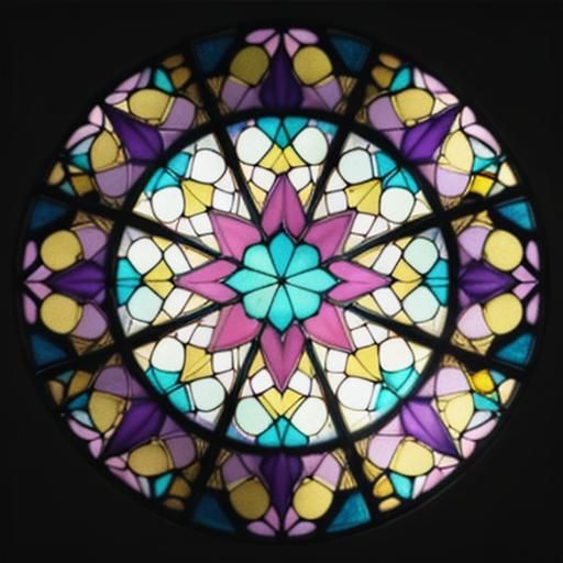 Stained Glass Tiger Pineapple in Pastel Colors