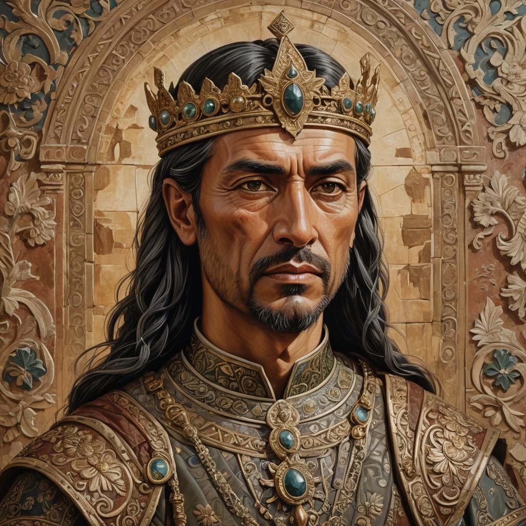 Visigothic King Portrait in 7th Century Iberian Landscape