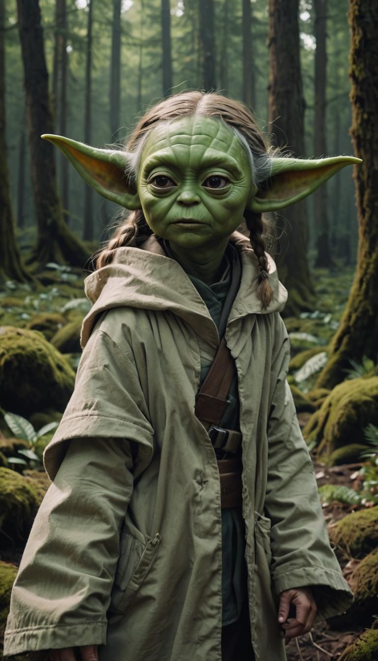 Greta Thunberg Reimagined as Yoda: Cinematic Portrait